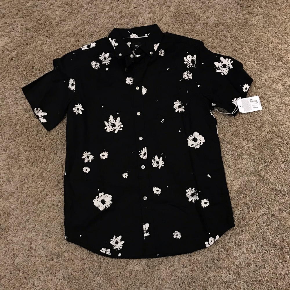 OBEY Men’s Tropical Button Up Shirt Size Medium